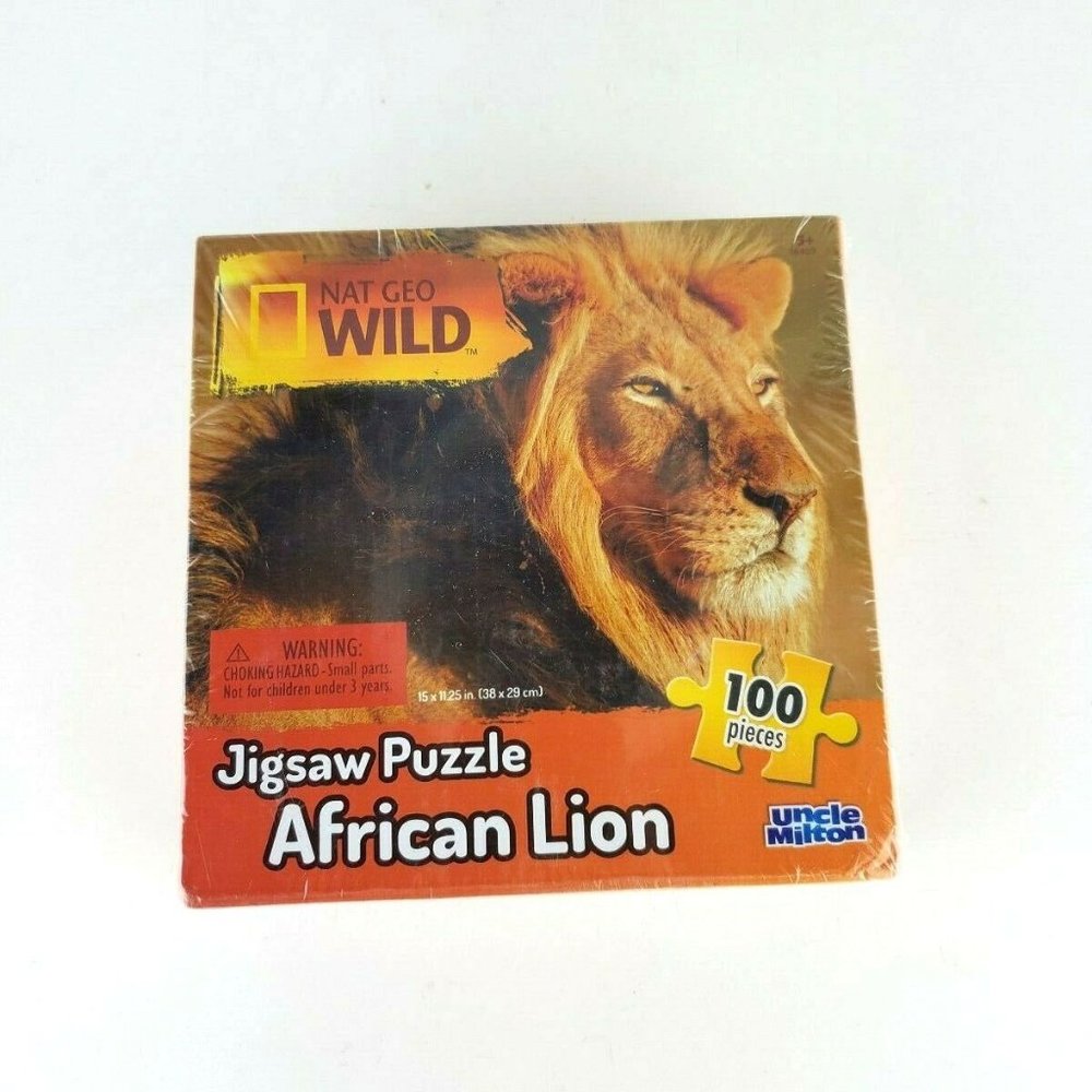 NAT GEO WILD Jigsaw Puzzle African Lion Uncle Milton 100 Pieces NEW SEALED